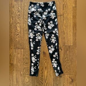 Floral Black Leggings
